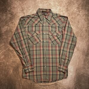Canyon Guide Vintage 90s Plaid Pearl Snap Western Shirt Multicolor Men's M